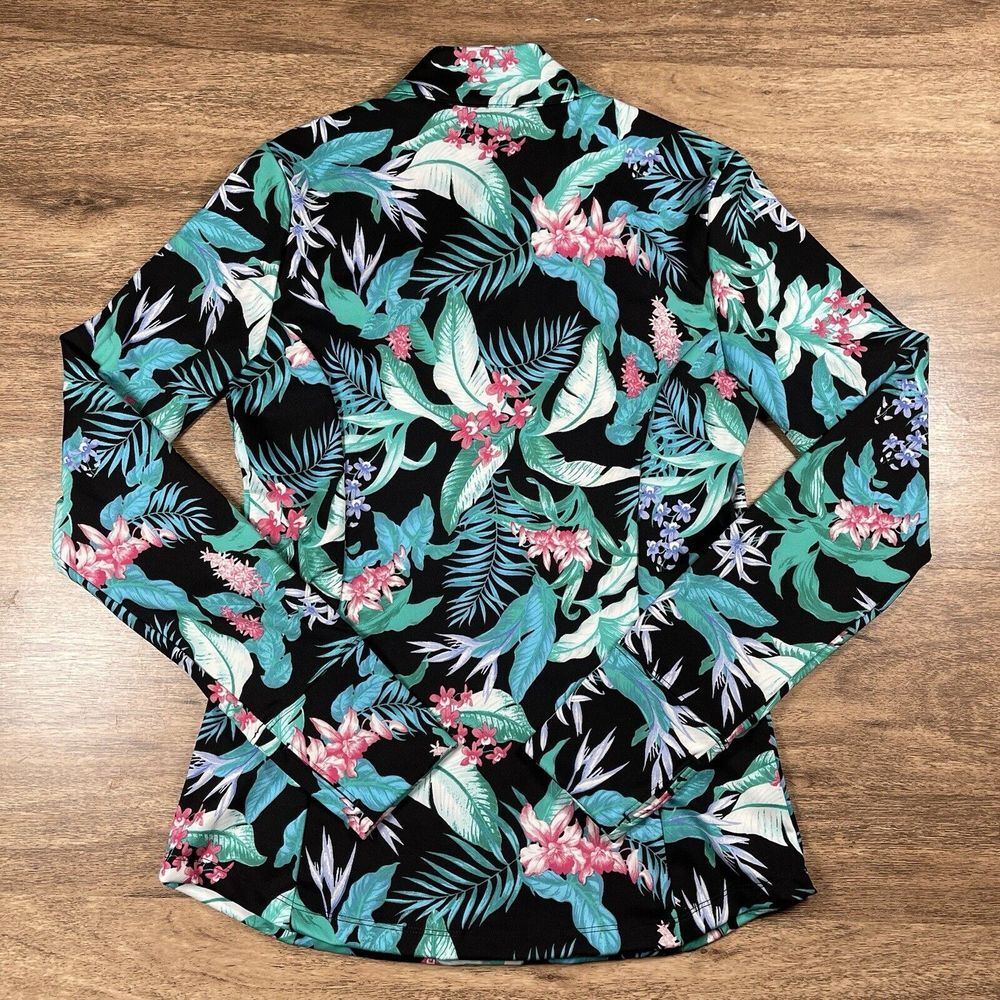 NWT TOMMY BAHAMA Golf Tennis S Long Sleeve Shirt 1/4 Zip Popover Top‎ TROPICAL - Picture 9 of 9